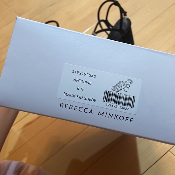 Barley used black suade rebecca minkoff apolline size 8 heels sandals silver - Picture 7 of 7